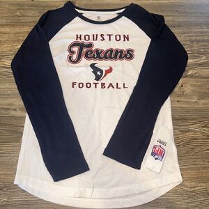 New NFL Houston Texans Girls Pullover Thermal Shirt - Size L(10/12) Authentic. U